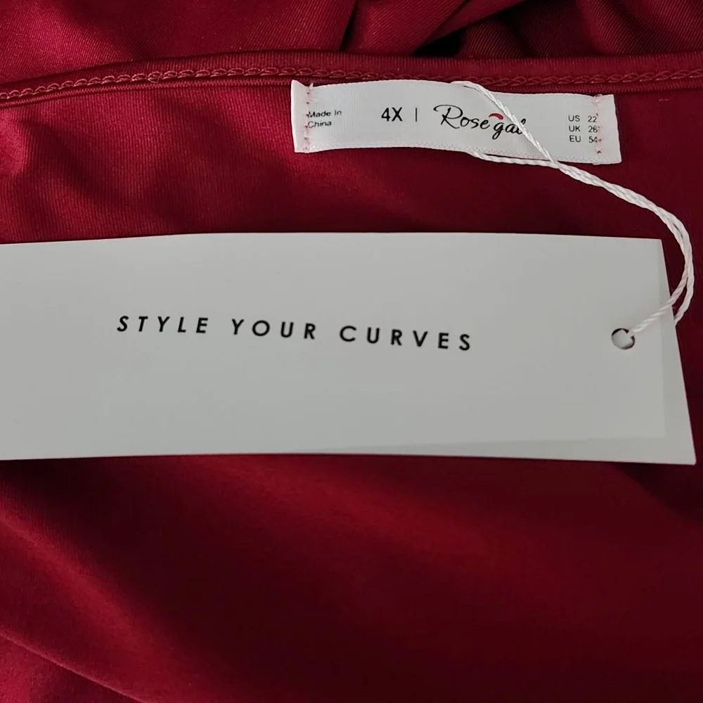 Women's Rosegal Plus Size Stretchy Cocktail Dress Burgundy Red Sz 4X / 22W - Picture 5 of 5